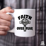 Faith over Fear Ceramic Mug 11 oz White - Panvola