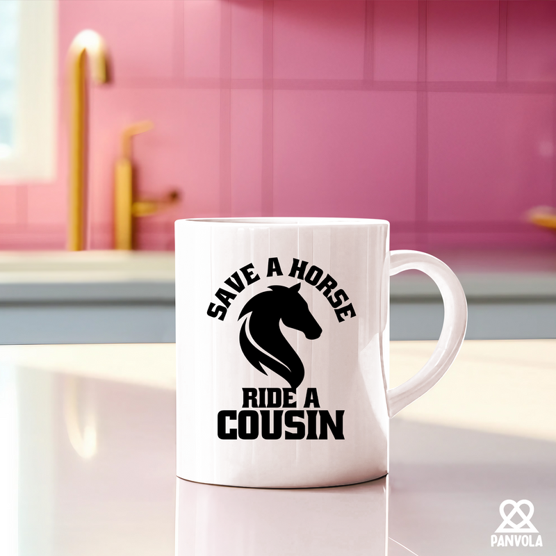 Save a Horse Ride A Cousin Ceramic Mug 11 oz White