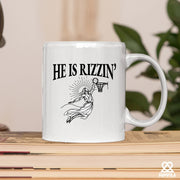 He Is Rizzin' Ceramic Mug 11 oz White - Panvola