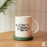 Best Dachshund Mom Ever Ceramic Mug 11 oz White - Panvola