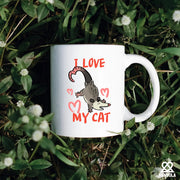 I Love My Cat Ceramic Mug 11 oz White - Panvola