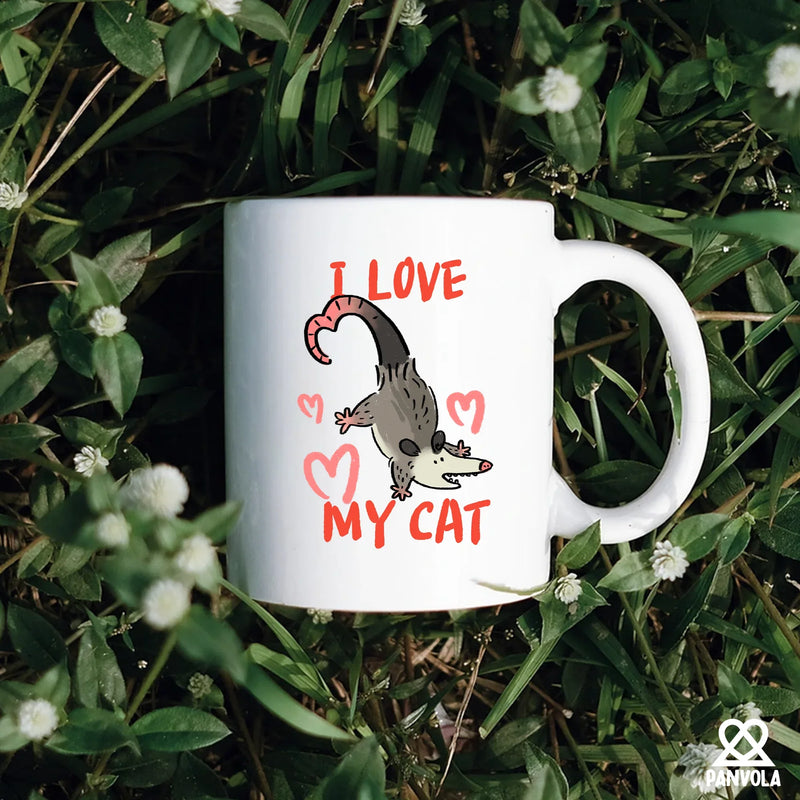 I Love My Cat Ceramic Mug 11 oz White - Panvola