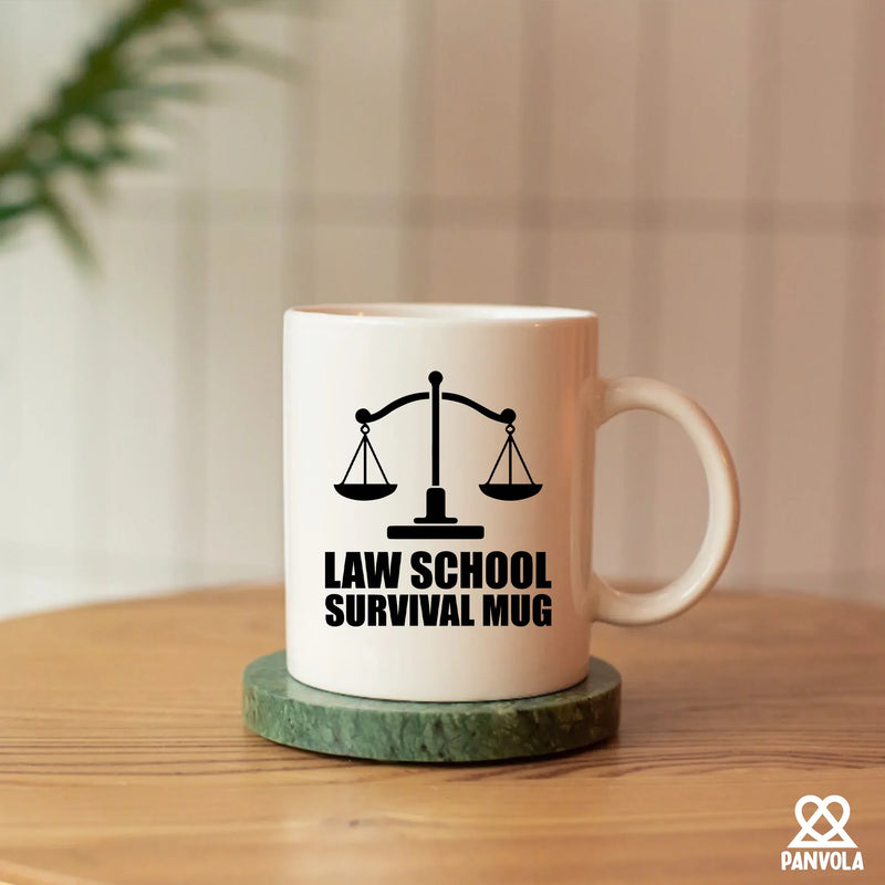 Law School Survival Mug Future Lawyer Gifts Ceramic Mug 11oz White - Panvola