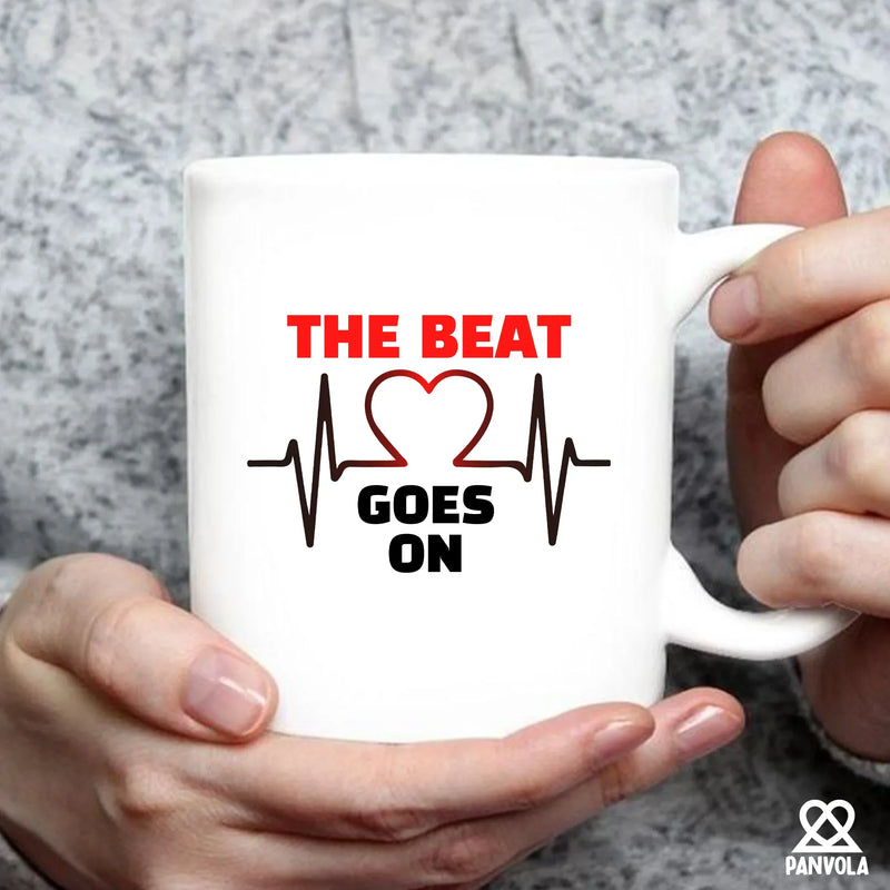 The Beat Goes On Ceramic Mug 11 oz White - Panvola