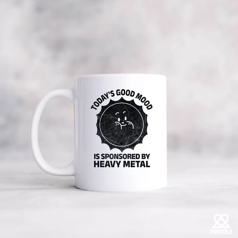 Today's Good Mood Is Sponsored By Heavy Metal Ceramic Mug 11 oz White - Panvola