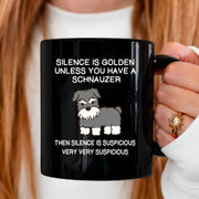 Silence is Golden Ceramic Mug 11 oz Black - Panvola