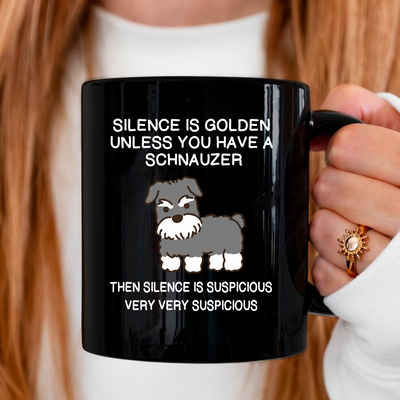 Silence is Golden Ceramic Mug 11 oz Black