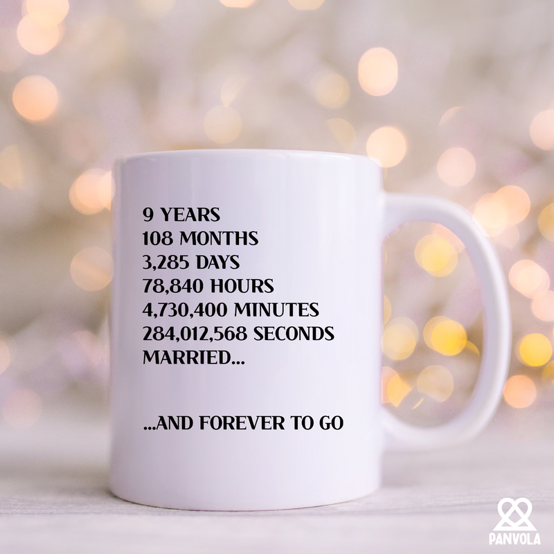 9 Years 108 Months 3285 Days Ceramic Mug 11 oz White