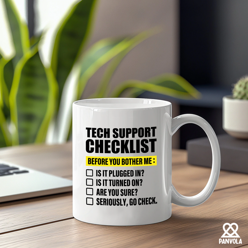 Tech Support Checklist Ceramic Mug 11 oz White