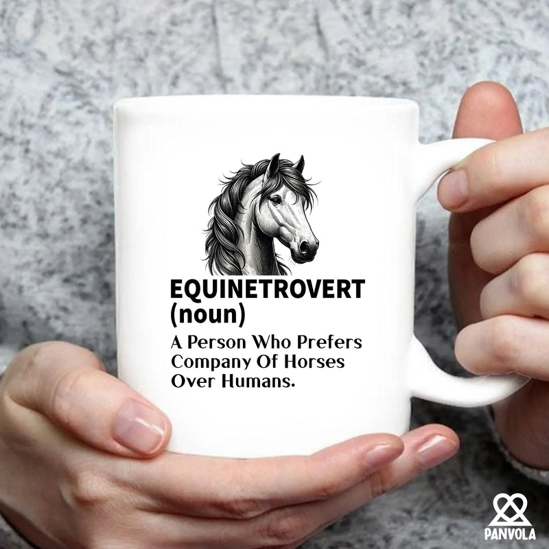 Equinetrovert Definition Ceramic Mug 11 oz White - Panvola