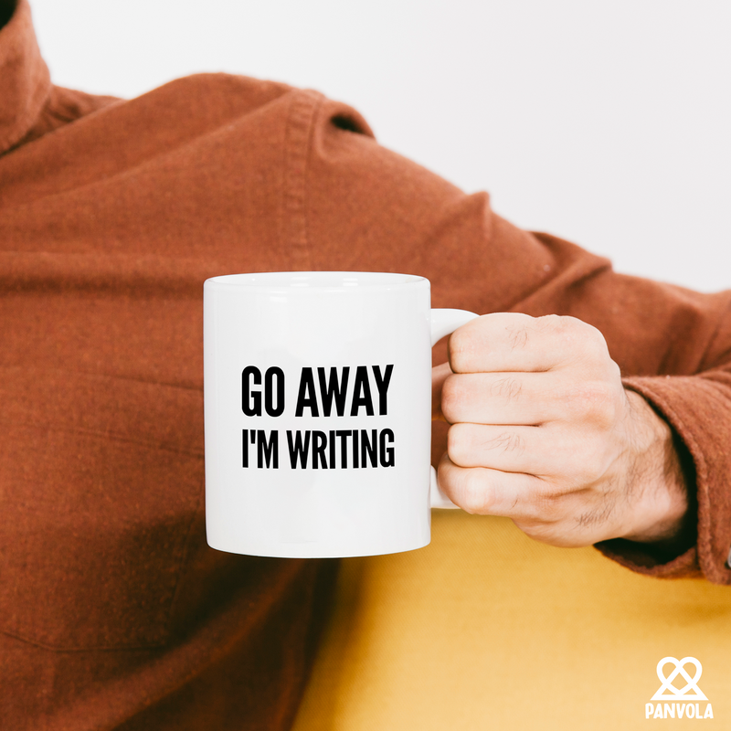 Go Away I'm Writing Ceramic Mug 11 oz White