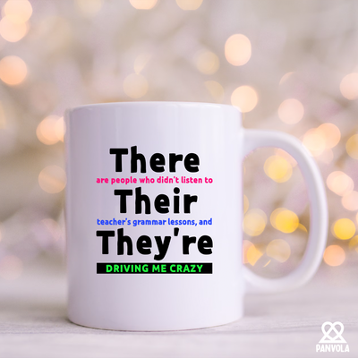 There Their They're  Grammar Ceramic Mug 11 oz White