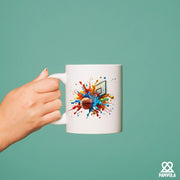 Basketball Tie Dye Color Splash Ceramic Mug 11 oz White - Panvola