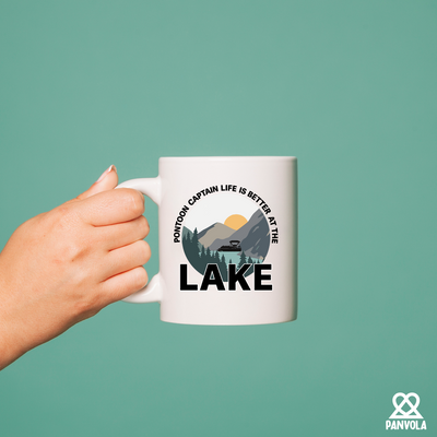 Pontoon Captain Life Is Better At The Lake Ceramic Mug 11 oz White