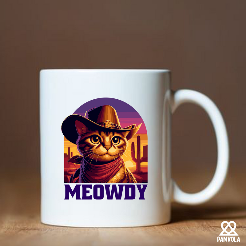 Meowdy Ceramic Mug 11 oz White