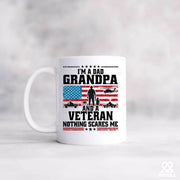 I'm A Dad Grandpa And Veteran Nothing Scares Me Ceramic Mug 11 oz White - Panvola