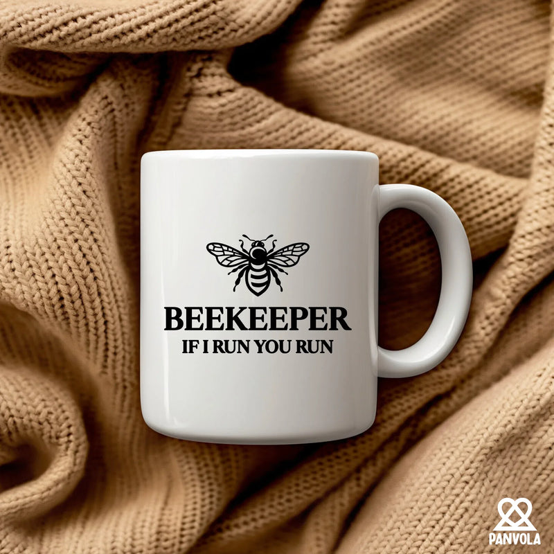 Beekeeper If I Run You Run Ceramic Mug 11 oz White - Panvola