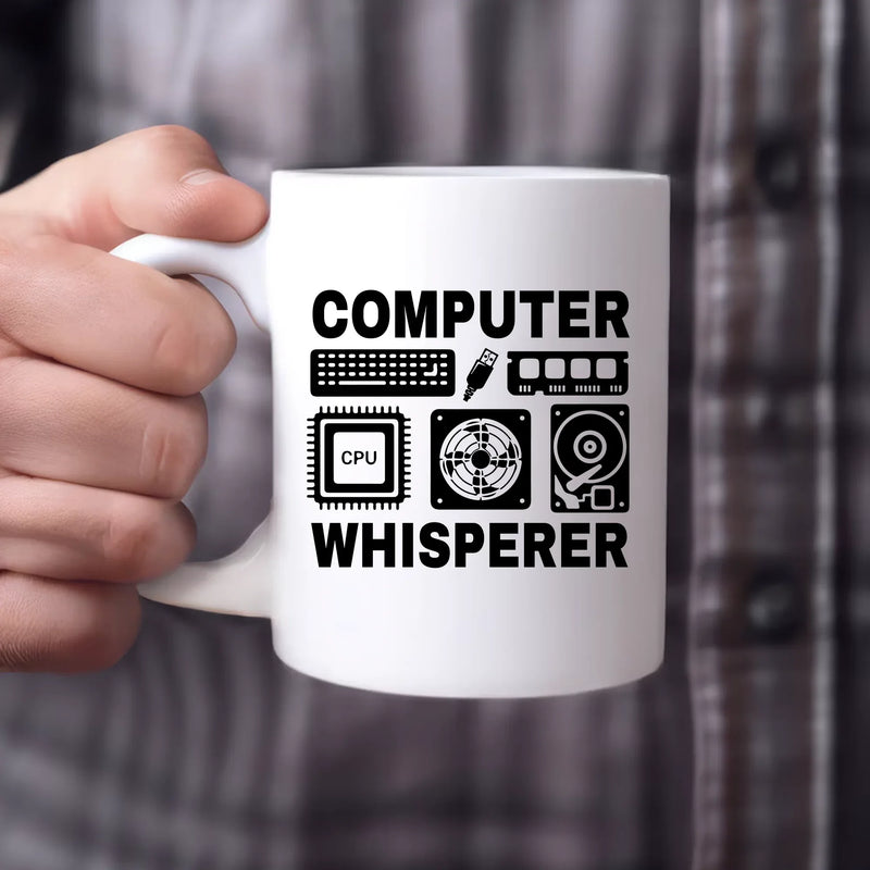 Computer Whisperer Ceramic Mug 11 oz White - Panvola