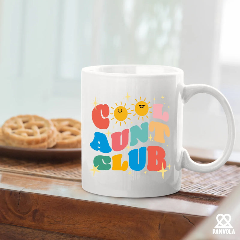 Cool Aunt Club Auntie Gifts Ceramic Mug 11 oz White - Panvola