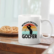 World's Okayest Golfer Golf Gifts Ceramic Mug 11 oz White - Panvola