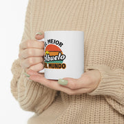 Personalized El Mejor Abuelo Ceramic Mug 11 oz White - Panvola