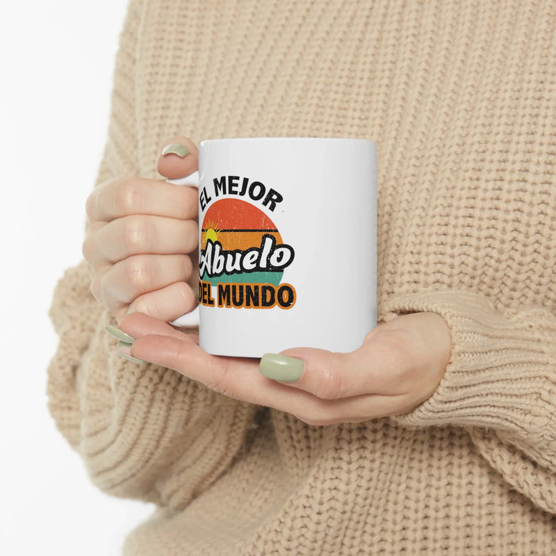 Personalized El Mejor Abuelo Ceramic Mug 11 oz White - Panvola