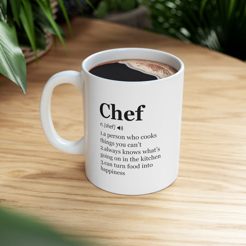 Personalized Chef Definition Ceramic Mug 11 oz White.