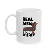 Personalized Real Men Play with their Wiener Customized Ceramic Mug 11 oz White - Panvola