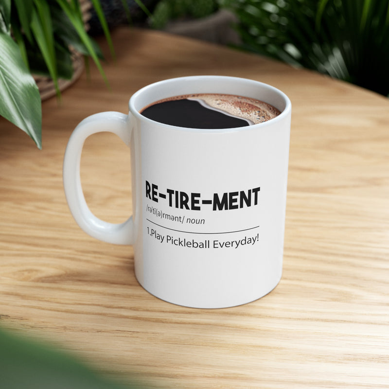 Personalized Retirement Pickleball Definition Ceramic Mug 11 oz White