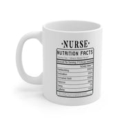 Personalized Nurse Nutrition Facts Label Customized Nurse Gifts Ceramic Mug 11oz White - Panvola