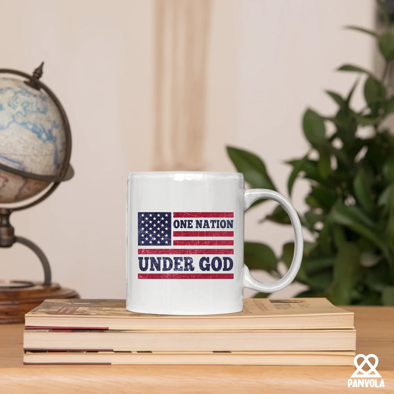 One Nation Under God Ceramic Mug 11 oz White - Panvola