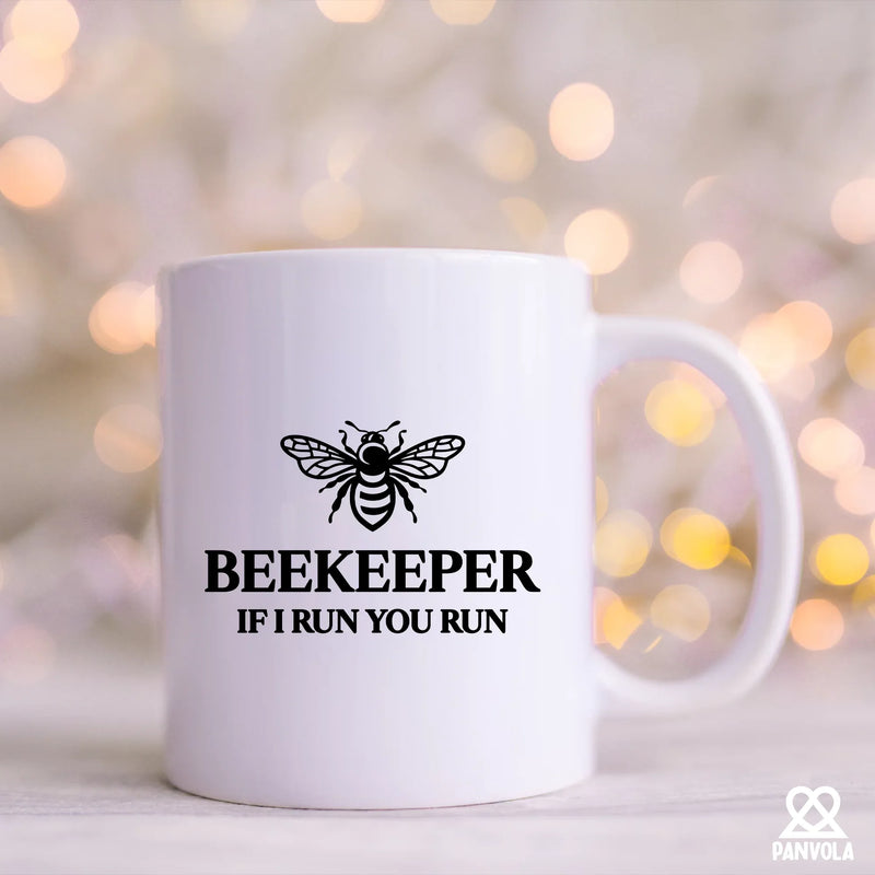 Beekeeper If I Run You Run Ceramic Mug 11 oz White - Panvola