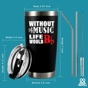 Without Music Life would B Flat Vacuum Insulated Tumbler - Panvola