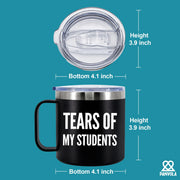 Tears Of My Students Teacher Insulated Coffee Cup 14oz With Handle Lid - Panvola
