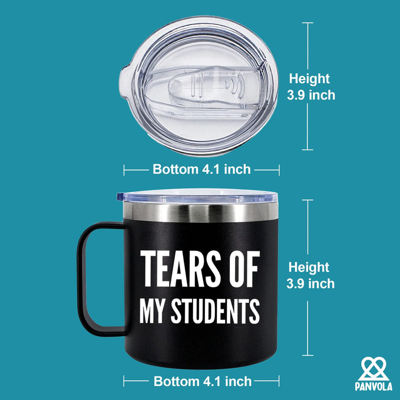 Tears Of My Students Teacher Insulated Coffee Cup 14oz With Handle Lid - Panvola