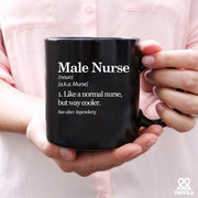 Male Nurse Definition Ceramic Mug 11 oz Black - Panvola