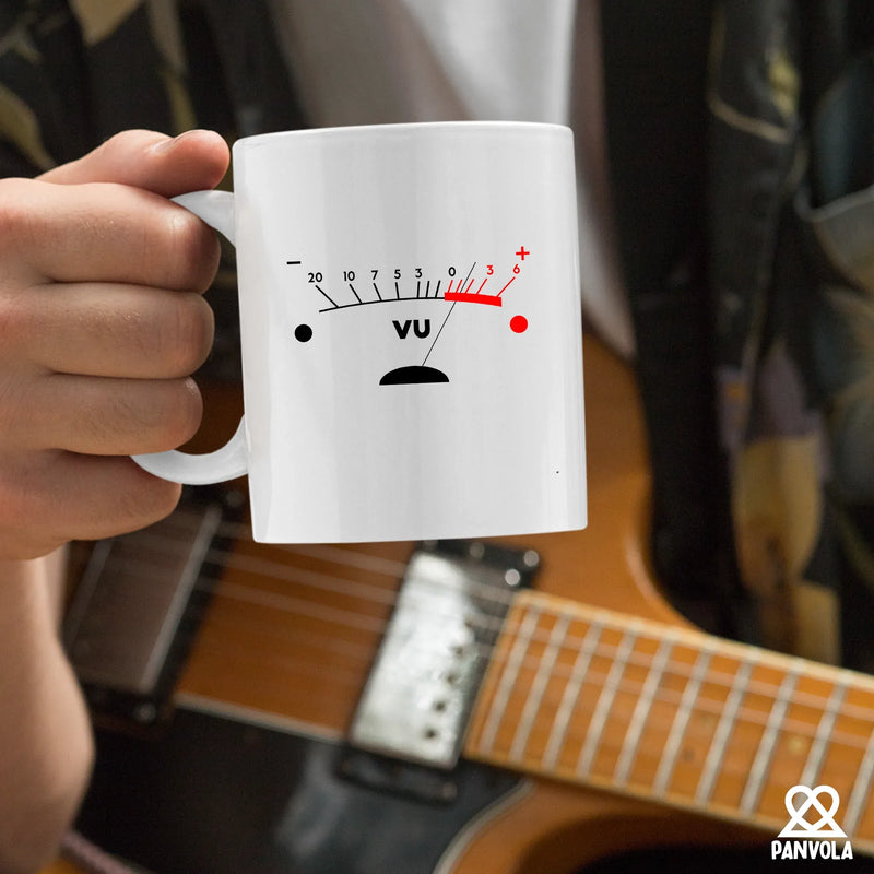 VU Meter Retro Music Ceramic Mug 11 oz White - Panvola