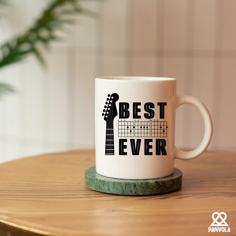 Best Dad Ever Guitar Ceramic Mug 11 oz White