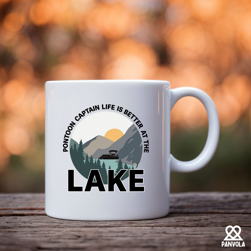 Pontoon Captain Life Is Better At The Lake Ceramic Mug 11 oz White