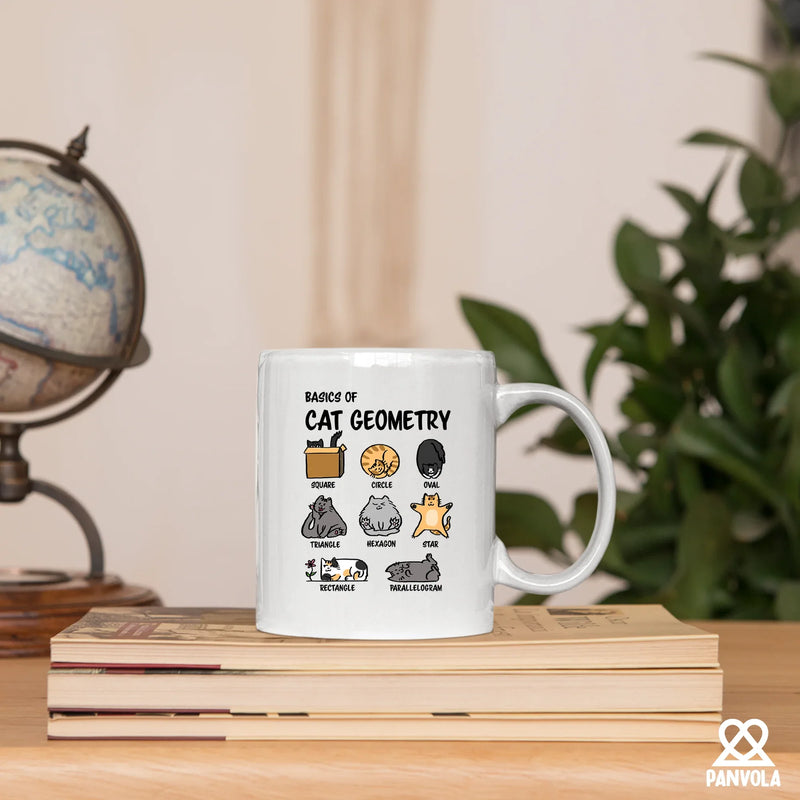 Basics Of Cat Geometry Ceramic Mug 11 oz White - Panvola