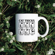 Cat Tricks Ceramic Mug 11 oz White - Panvola
