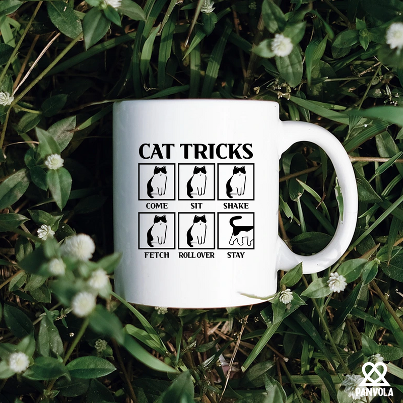 Cat Tricks Ceramic Mug 11 oz White