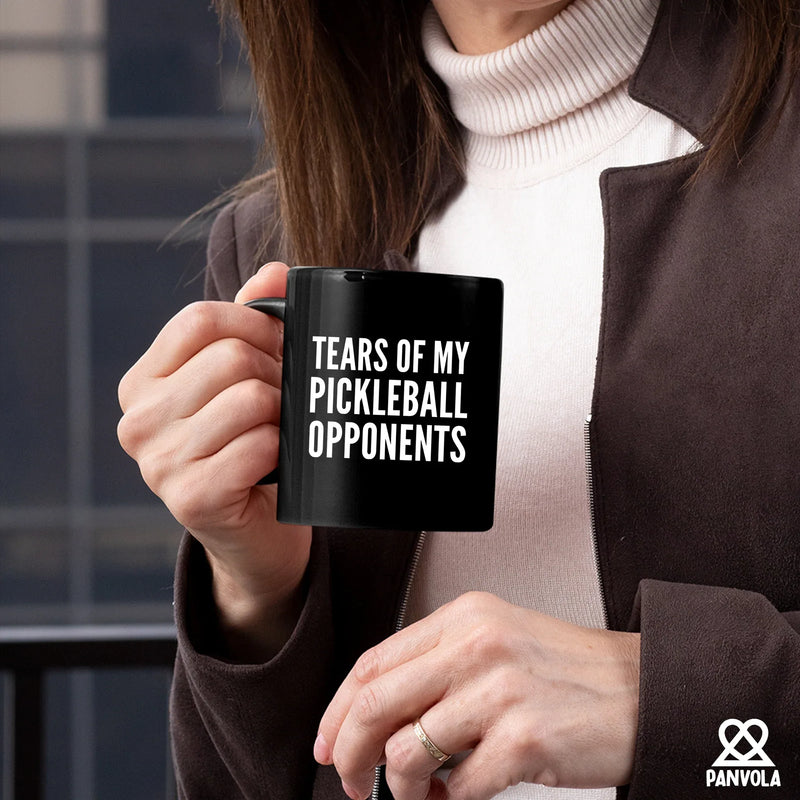 Tears of My Pickleball Opponents Black Mug 11 oz - Panvola