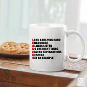 Leaders Acronym Ceramic Mug 11 oz White - Panvola