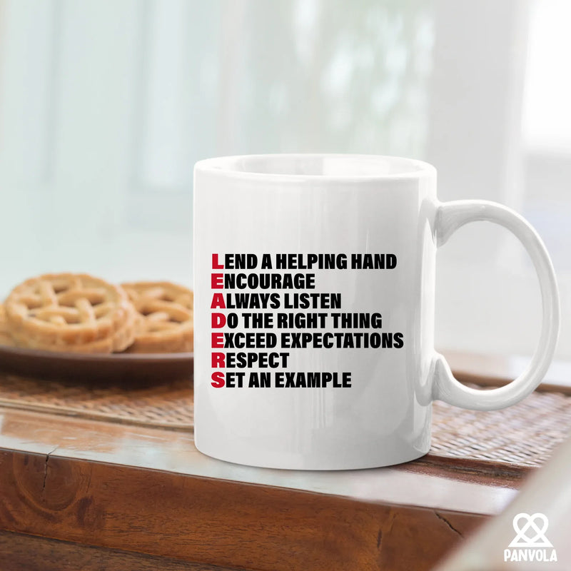 Leaders Acronym Ceramic Mug 11 oz White - Panvola