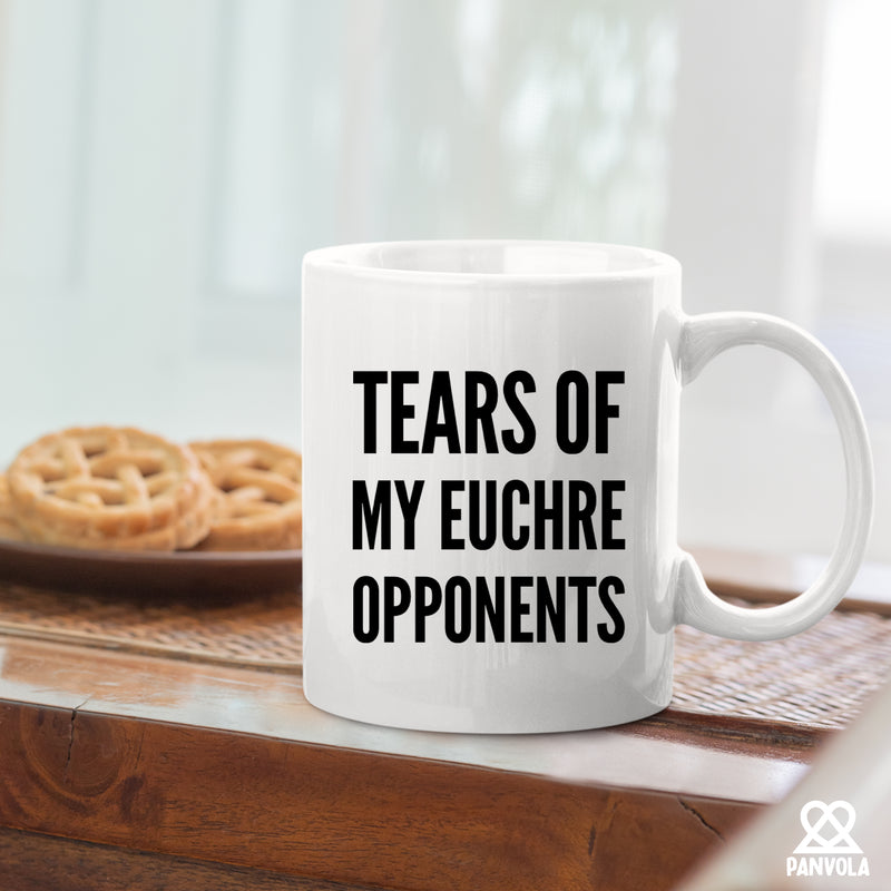 Tears of My Euchre Opponents Ceramic Mug 11 oz White