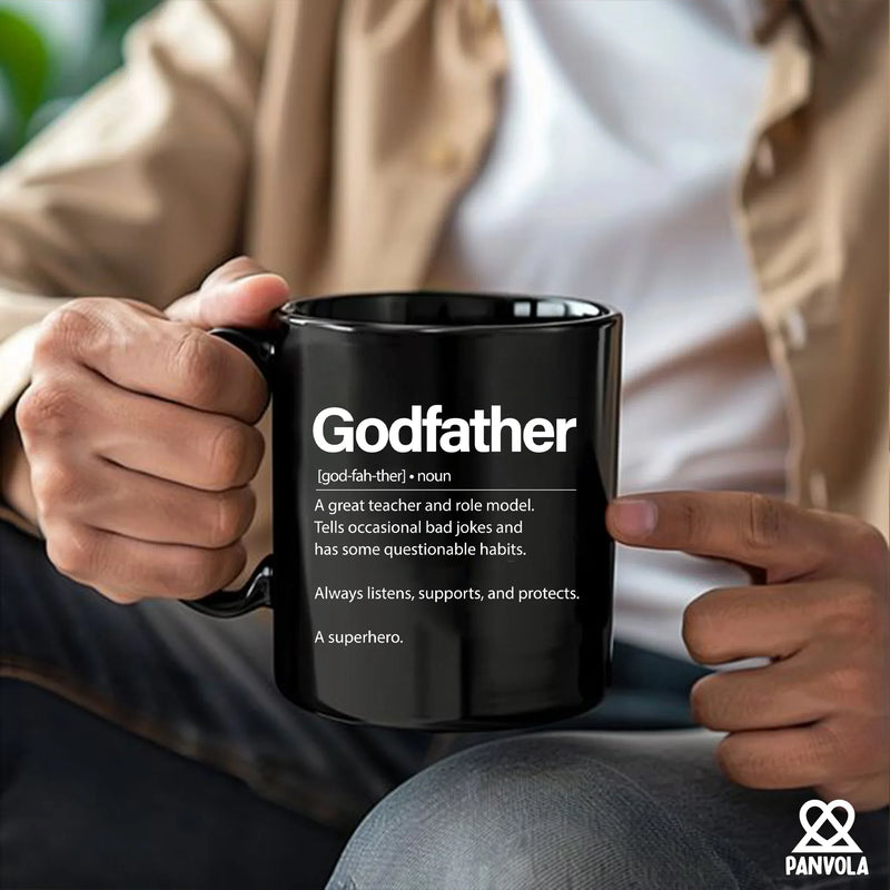 Godfather Definition Ceramic Mug 11 oz Black - Panvola
