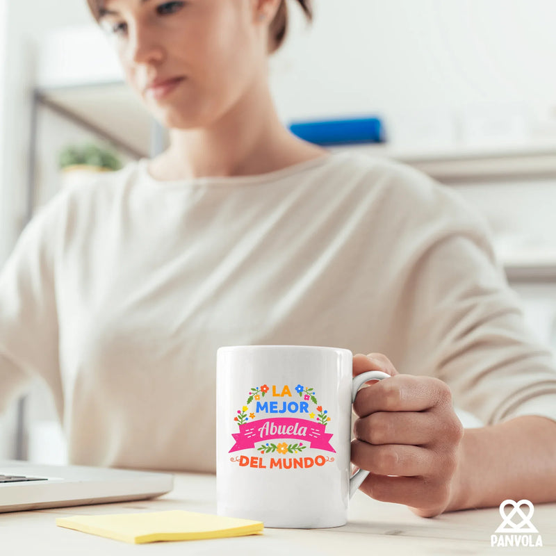 La Mejor Abuela Del Mundo Ceramic Mug 11 oz White - Panvola