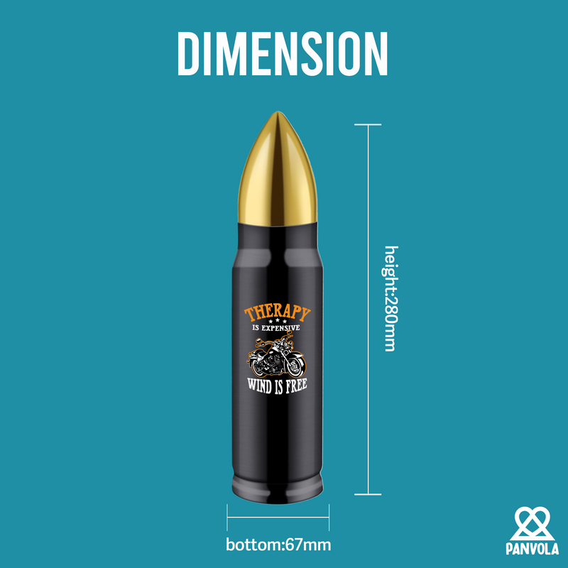 Panvola Therapy Is Expensive Wind Is Free Motorcycle Bullet Tumbler 17oz Black