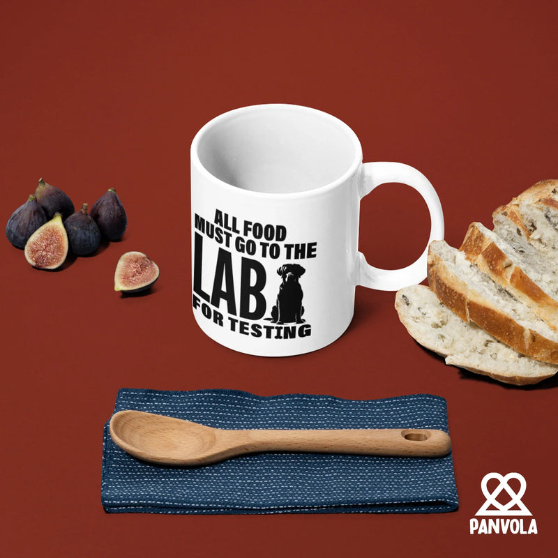 All Food Must Go To The Lab For Testing Labradoodle Ceramic Mug 11 oz White - Panvola